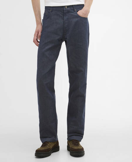 Barbour x ARKET Ocean Waxed Denim Loose Jeans Blue Denim