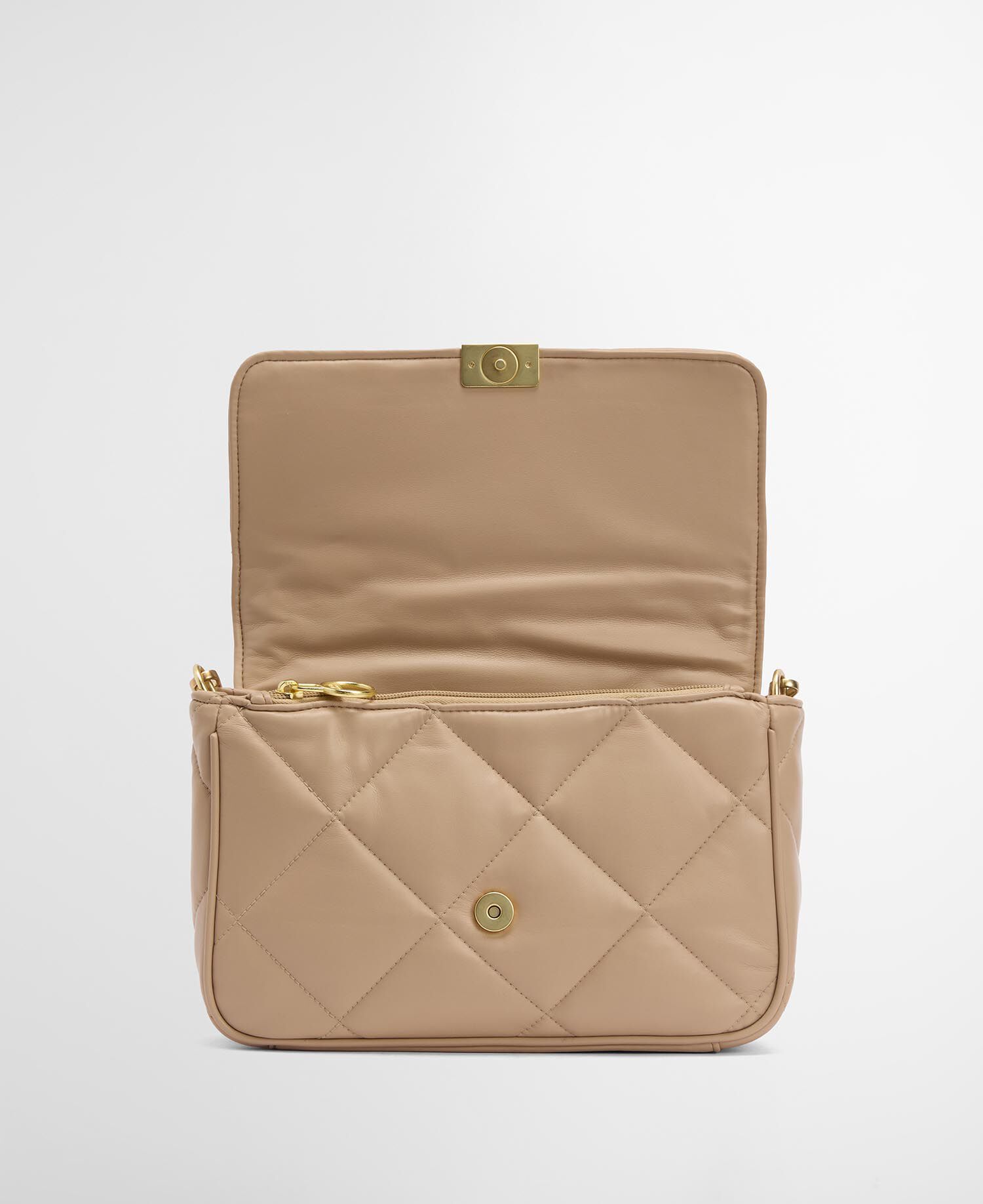 Soft Quilted Shoulder Bag Camel