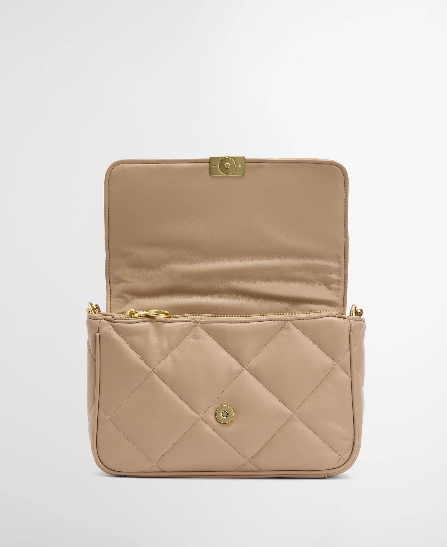 Soft Quilted Shoulder Bag Camel image number 7