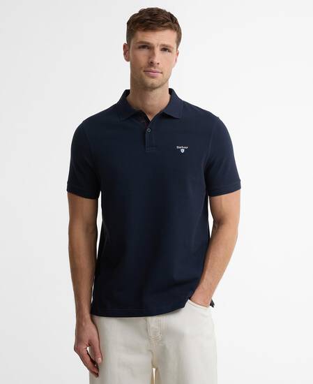 Tartan Pique Polo Shirt Navy/Classic
