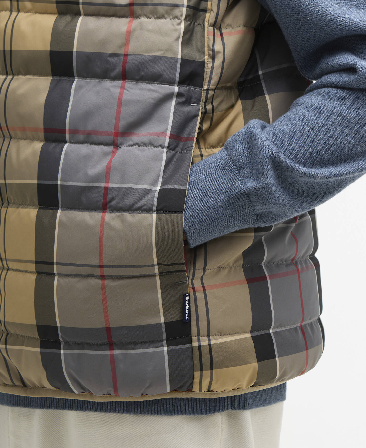 Piumino smanicato reversibile in tartan Dress Tartan image number 3