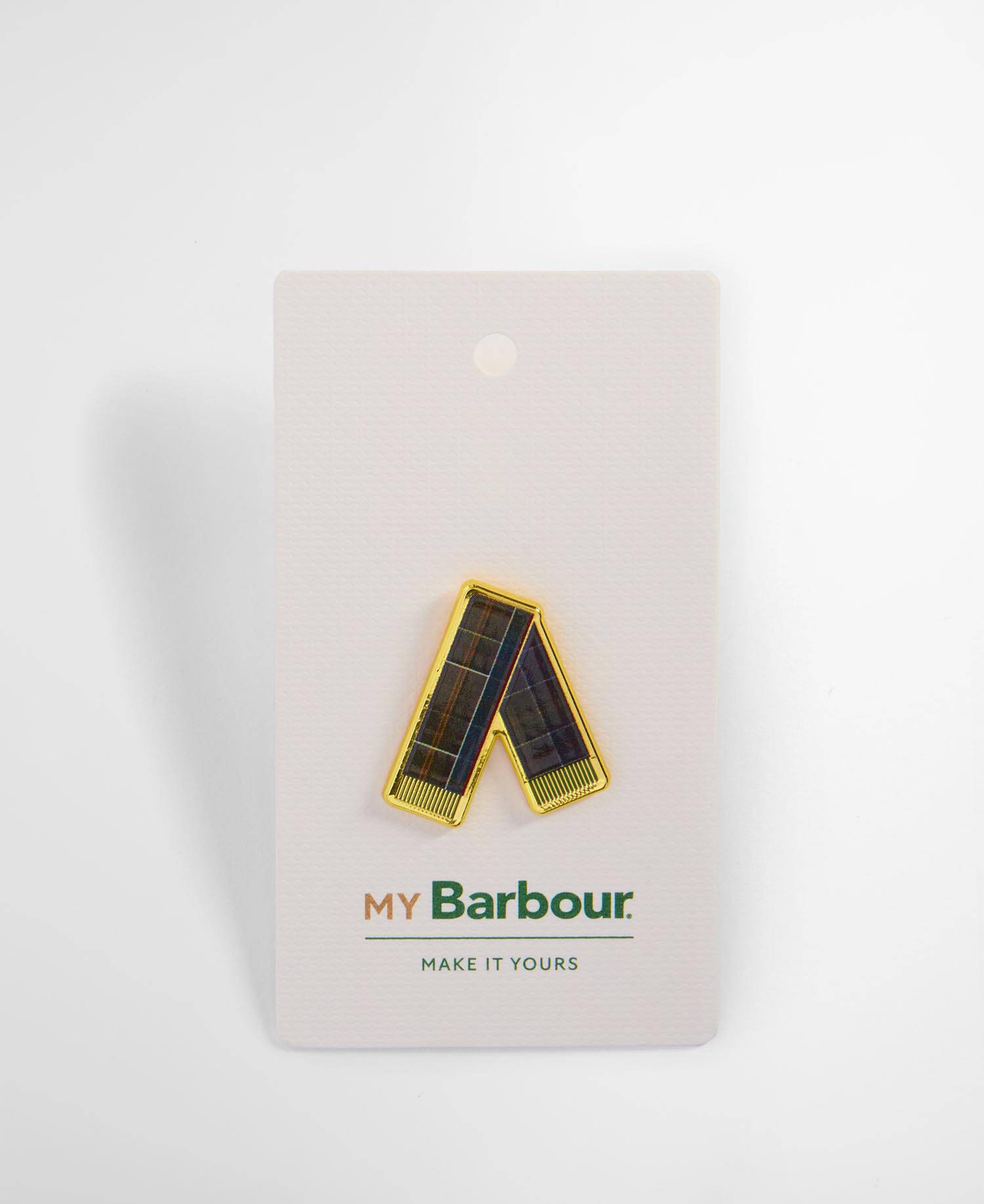 Barbour Tartan Scarf Pin Badge image number 0