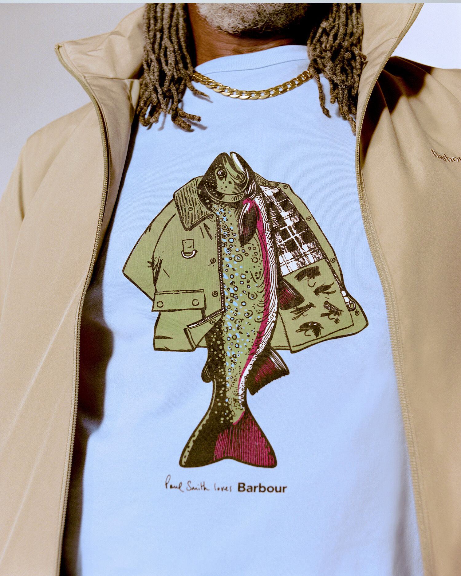 Buy Paul Smith Loves Barbour Fishing Jacket T-Shirt for USD 90.00