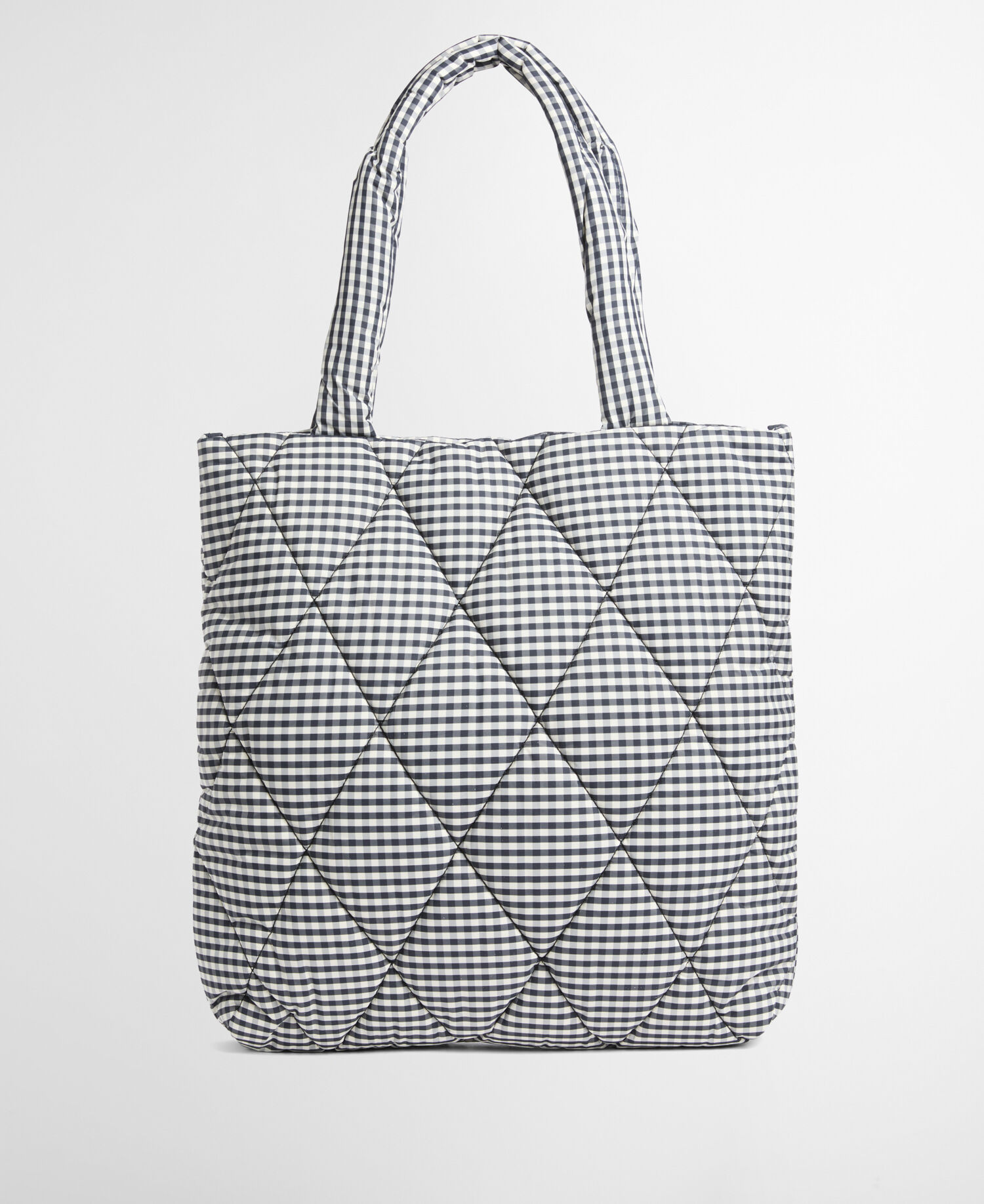 Riah Quilted Tote Bag Gingham Check