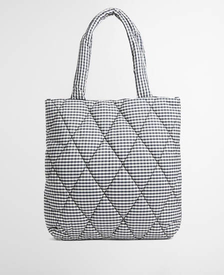 Riah Quilted Tote Bag Gingham Check