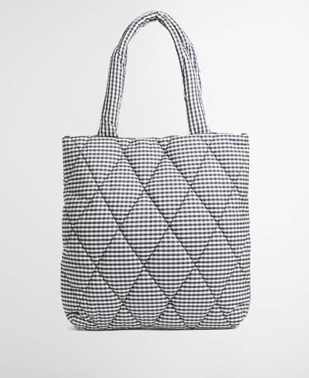 Riah Quilted Tote Bag Gingham Check