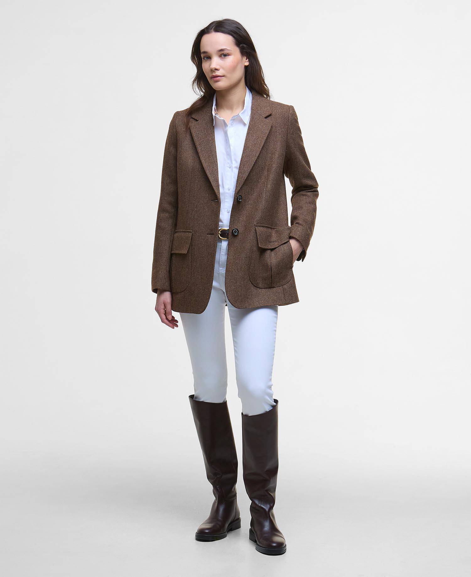 Blazer in lana leggermente aderente Elm image number 1