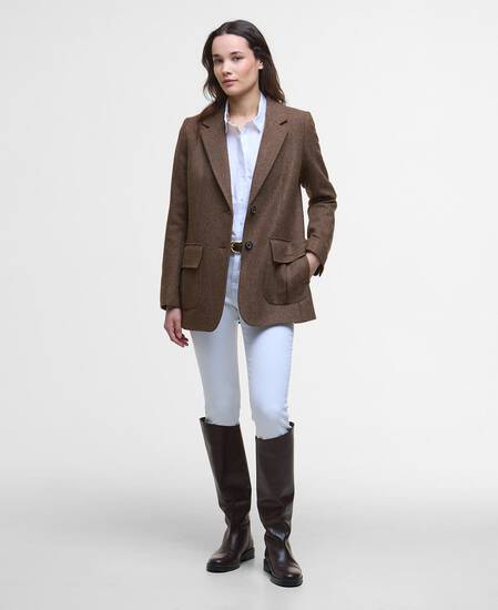 Blazer in lana leggermente aderente Elm Military Brown