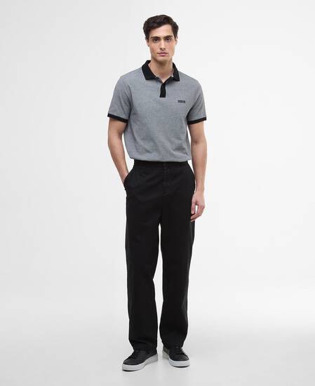 Morley Oxford Polo Shirt Black/Whisper White