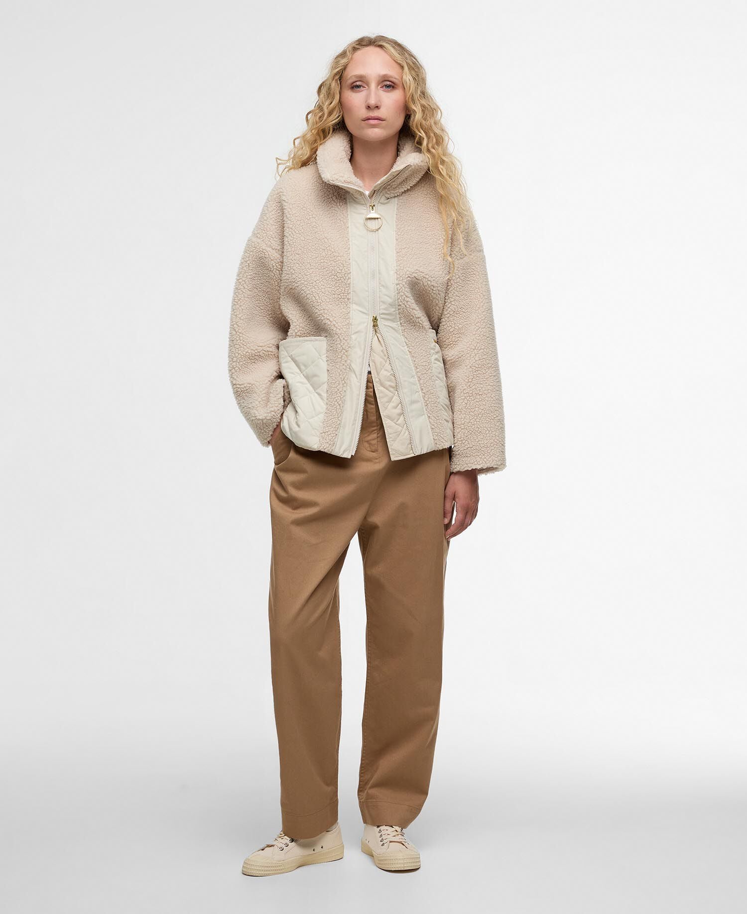 Giacca in pile Brawby Silver Cloud/Oatmeal