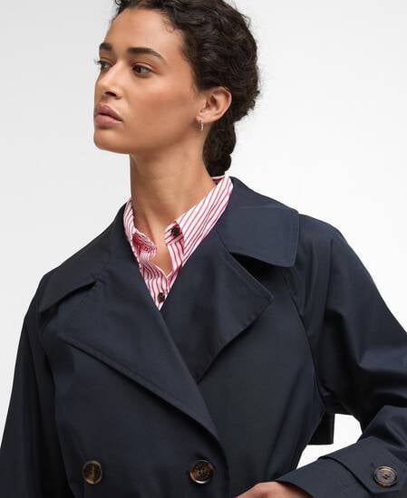 Adare Showerproof Trench Coat Dark Navy/Dress Navy Tartan