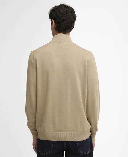 Maglione con zip corta in cotone compatto Lingwood Washed Stone