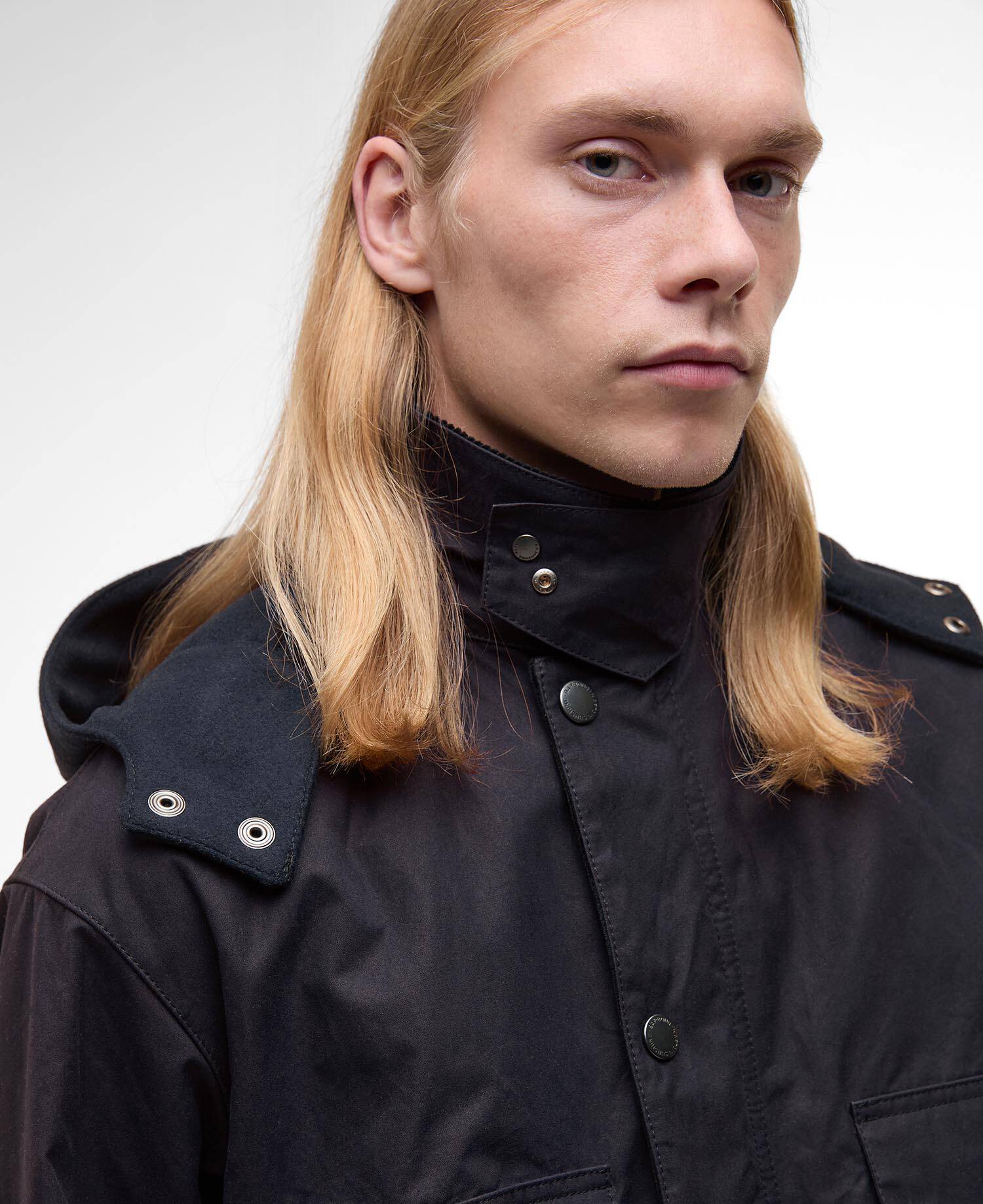 Barbour x Kaptain Sunshine Oversized Bedale Casual Field Coat Dark Indigo image number 4