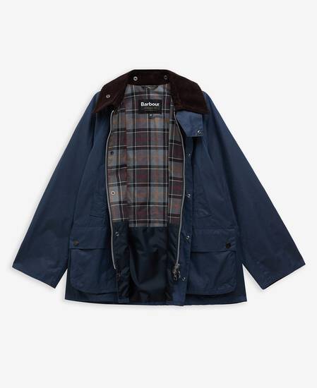 Oversized Bedale Waxed Jacket Washed Cobalt
