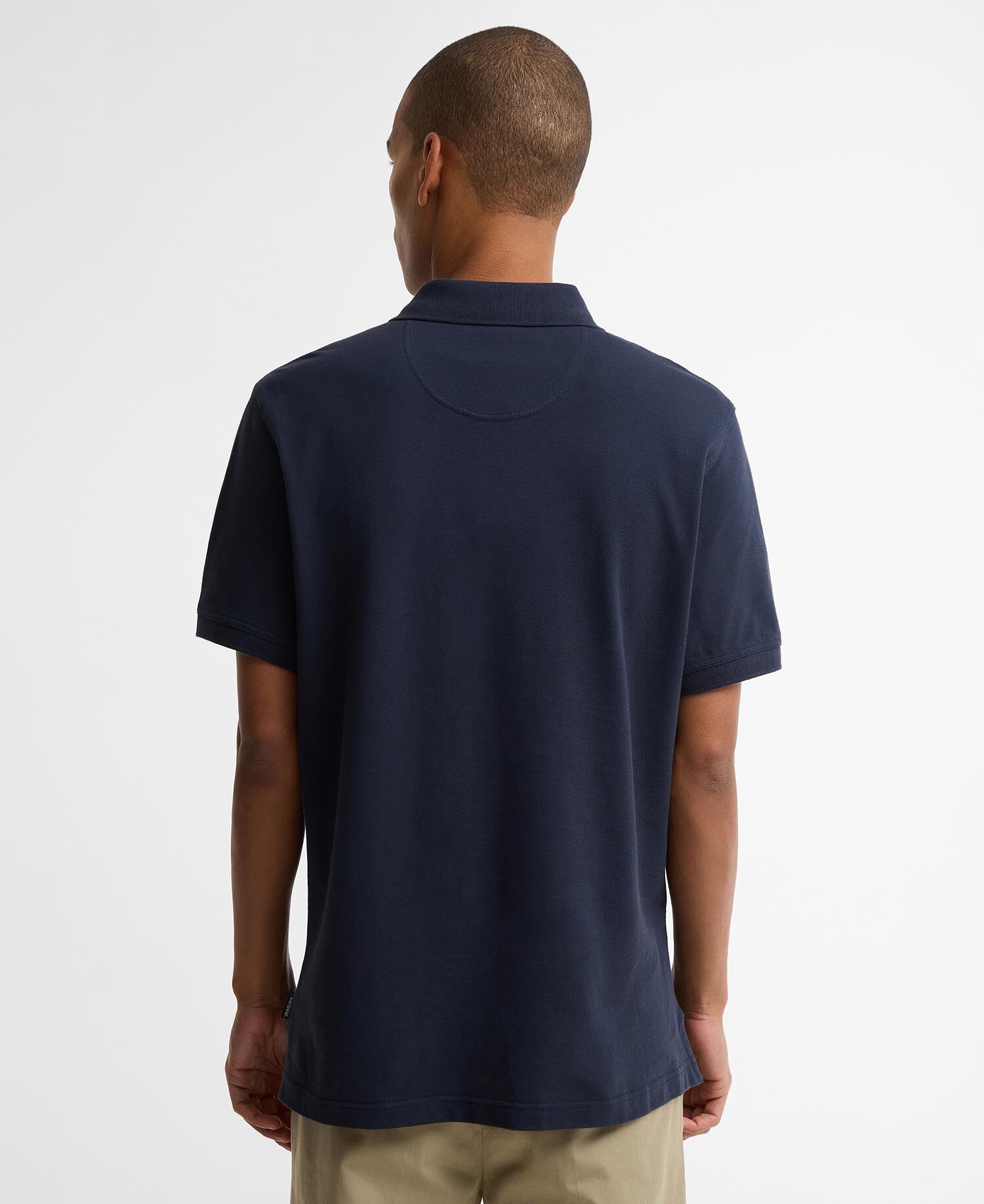 Reston Tartan Trim Tailored Polo Shirt Navy