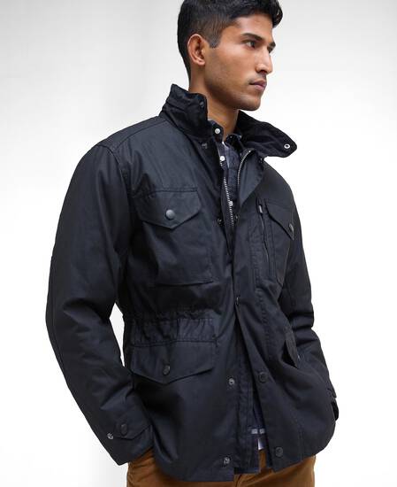 Sapper Waxed Jacket Black-Classic
