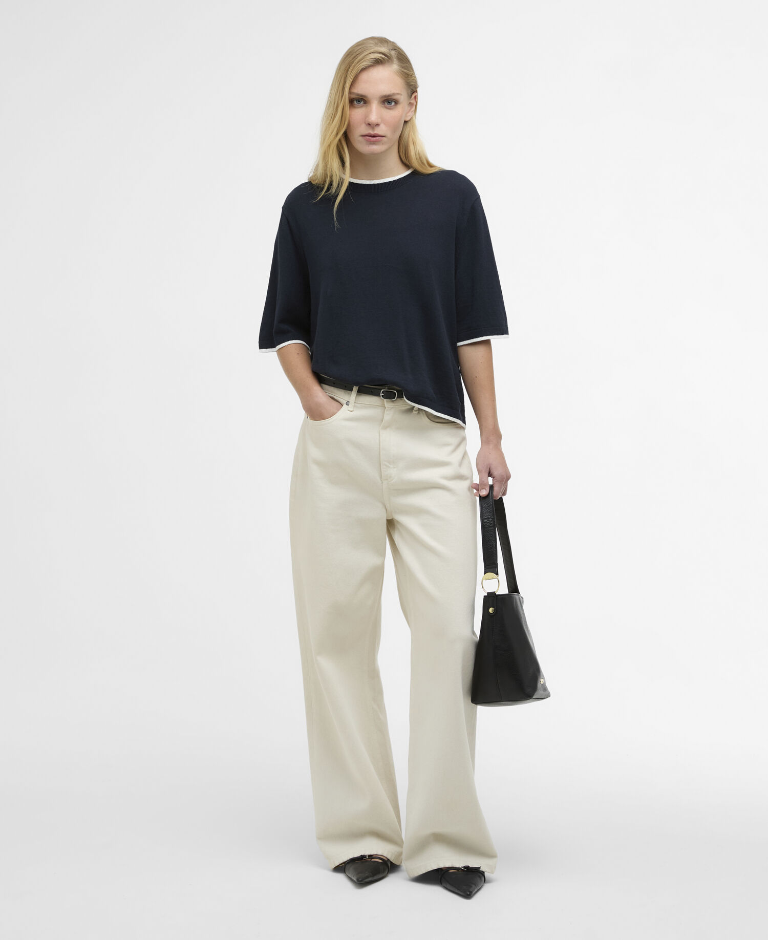 Verona Knitted T-Shirt Dark Navy/Cloud