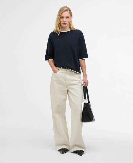 Verona Knitted T-Shirt Dark Navy/Cloud