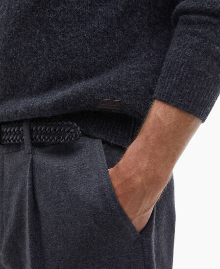 Essential Elbow Patch Jumper Charcoal