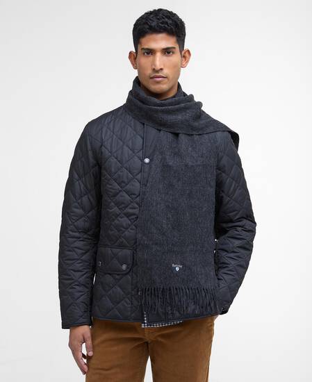 Plain Lambswool Scarf Charcoal-Grey