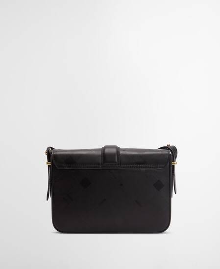 Rosa Deboss Leather Crossbody Bag Black/ Deboss Tartan