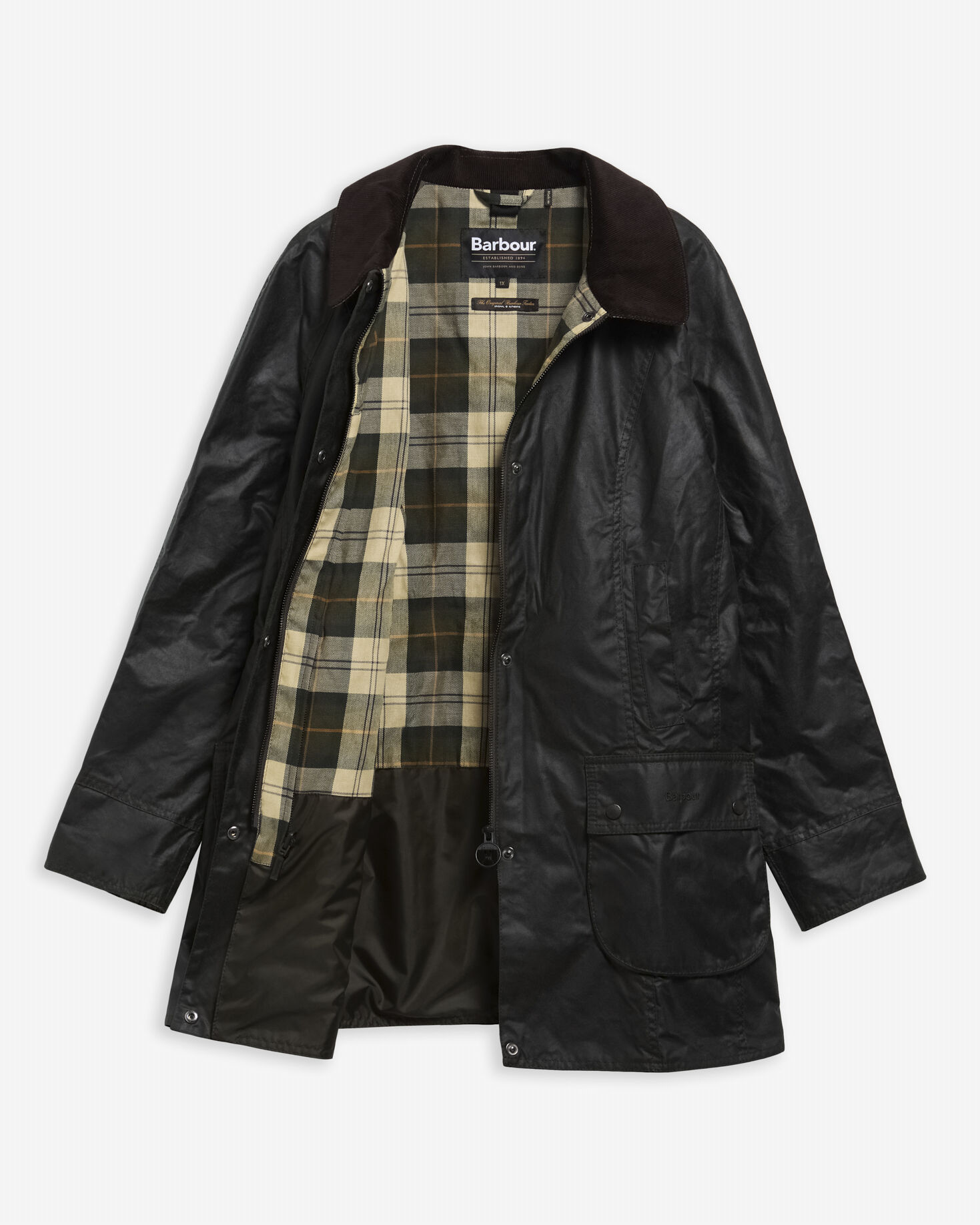 Beadnell Plus-Size Waxed Jacket Sage