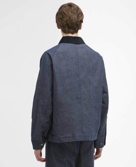 Barbour x ARKET Bebul Dry Wax Denim Jacket Blue Denim