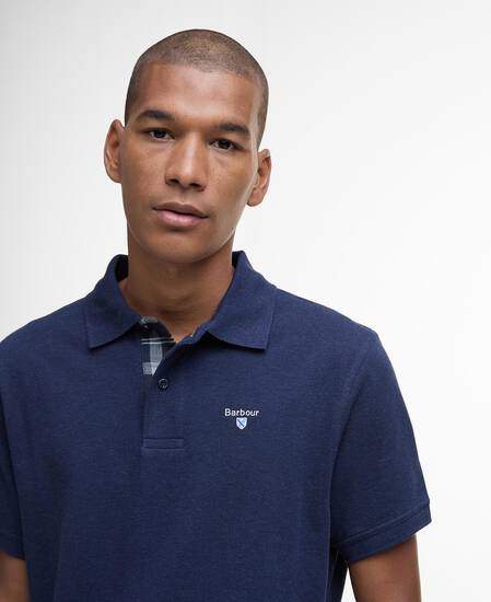 Tartan Pique Polo Shirt Inky Marl