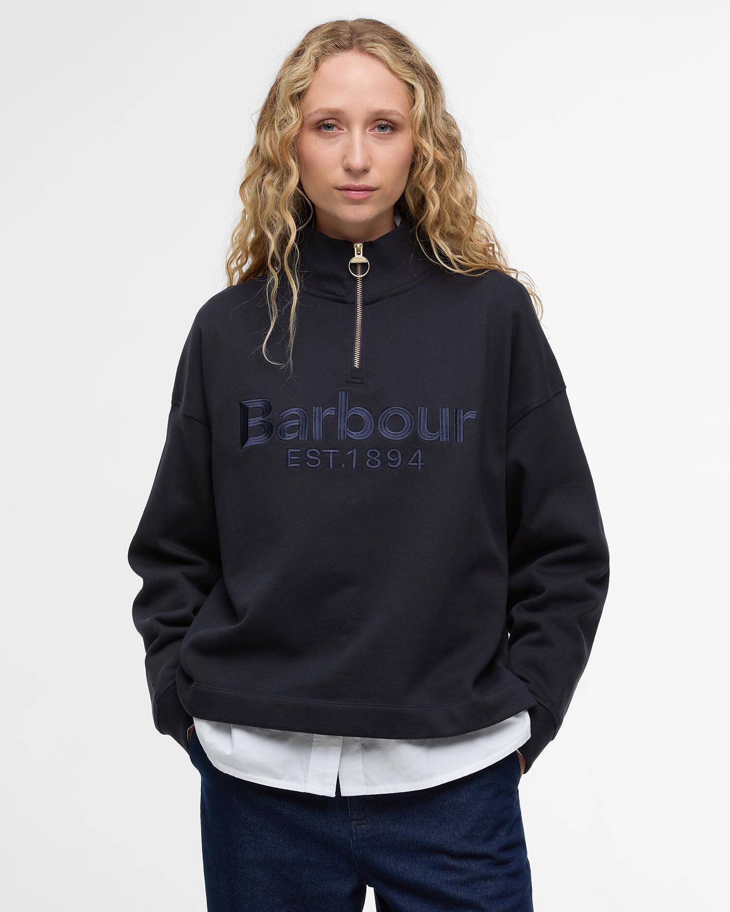 Sara Quarter-Zip Sweatshirt Dark Navy image number 0
