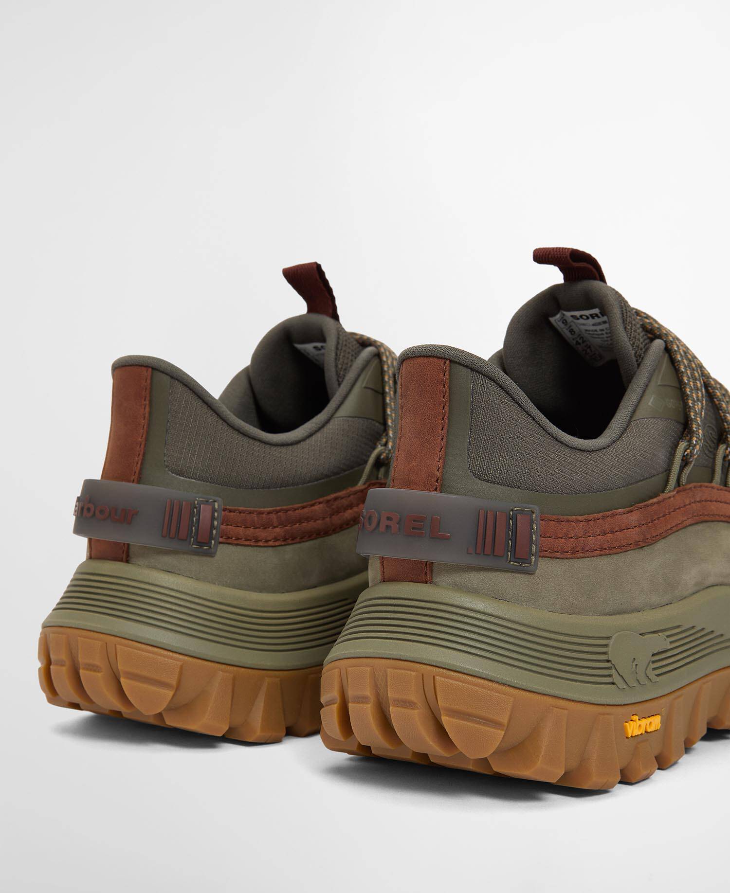 Barbour x SOREL Callsign Horizon GTX Waterproof Trainers Olive image number 3