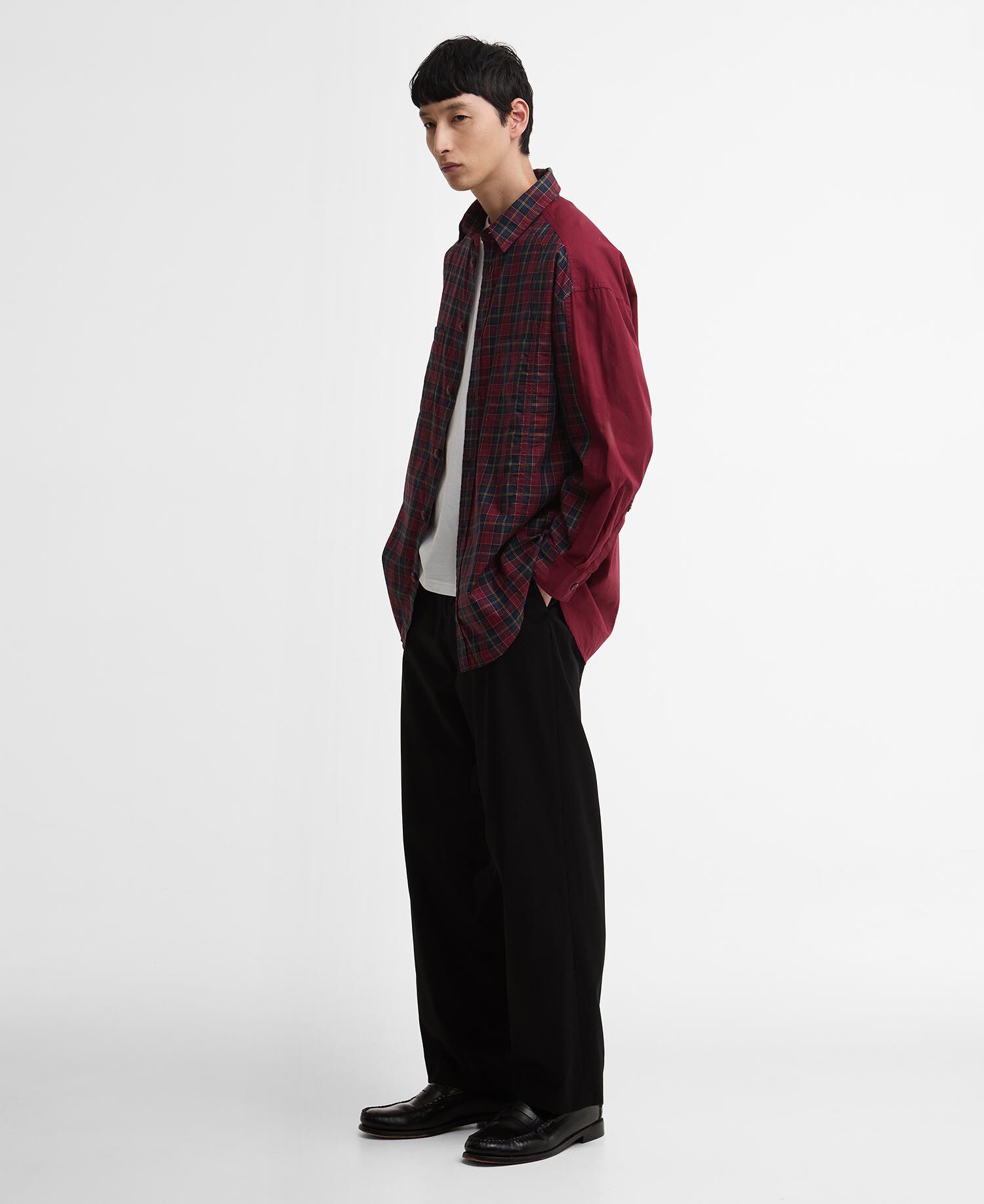 Barbour x Feng Chen Wang Split Pocket Long-Sleeved Tartan Shirt Cardinal Tartan