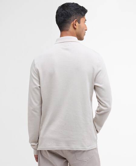 Polo a maniche lunghe leggermente aderente Farmwell Washed Stone