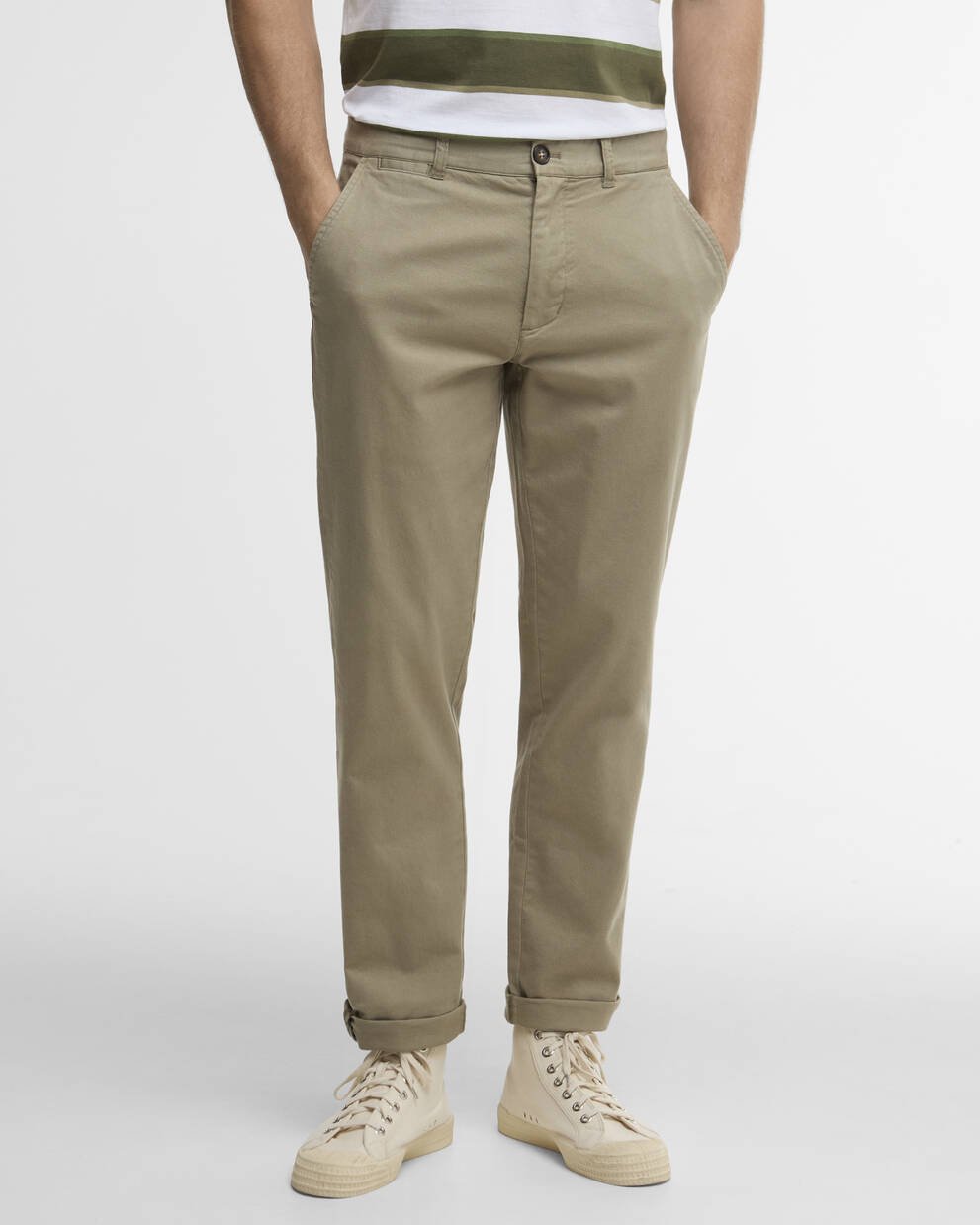 Washed Stretch Tailored Trousers