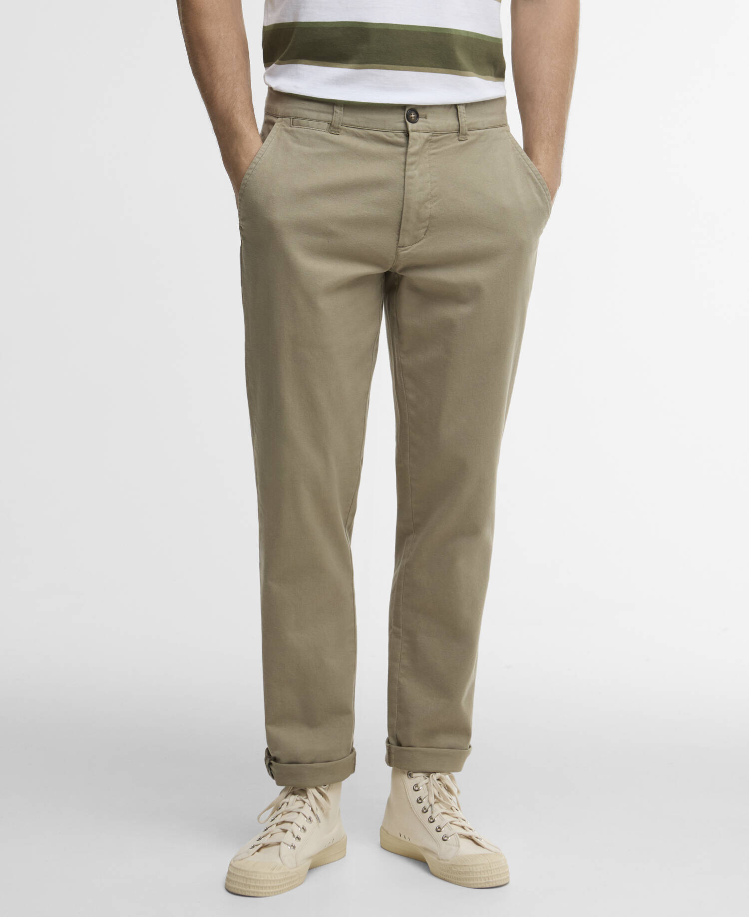 Hose Washed Stretch Tailored Grey Olive image number 1