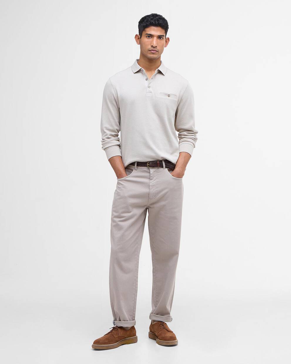Washed Stretch Regular Trousers