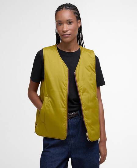 Gilet trapuntato reversibile My Barbour Aubergine/Pollen