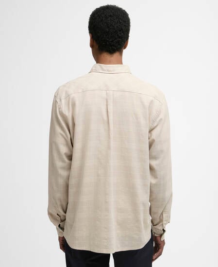 Kingswell Tartan Long-Sleeved Relaxed Shirt Light Stone