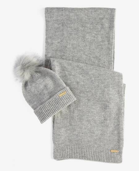 Sparkle Beanie & Scarf Gift Set Grey Marl