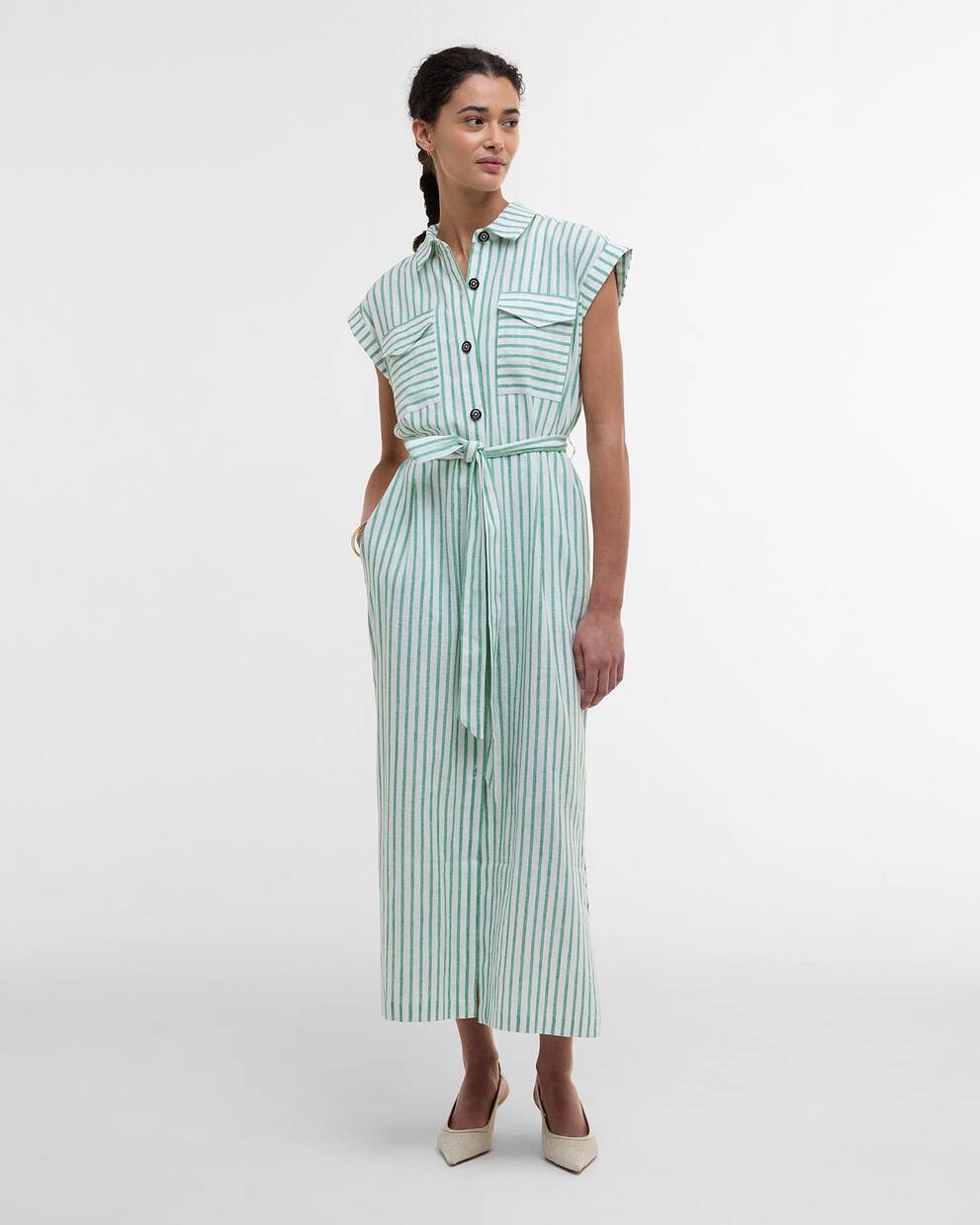 Abby Striped Midi Dress