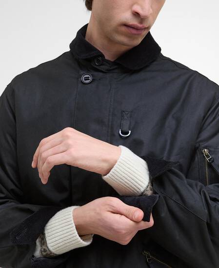 Hanger Waxed Deck Jacket Black