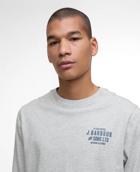 Pointer Long-Sleeved Graphic T-Shirt Grey Marl Pointer Long-Sleeved Graphic T-Shirt Grey Marl