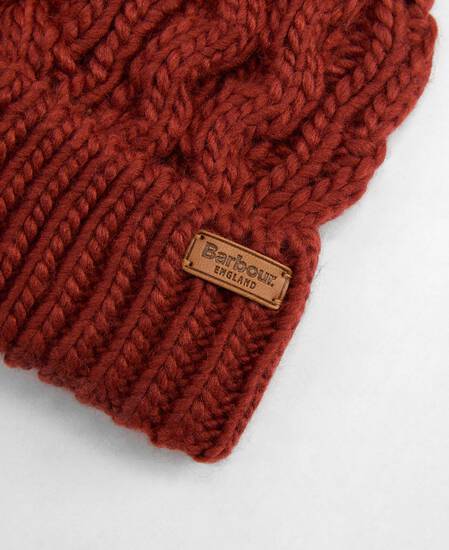 Penshaw Cable-Knit Beanie Burnt Henna