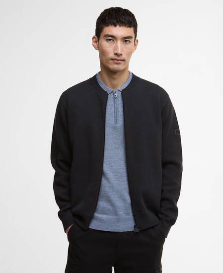 Patrick Bomber Zip Through Cardigan Black