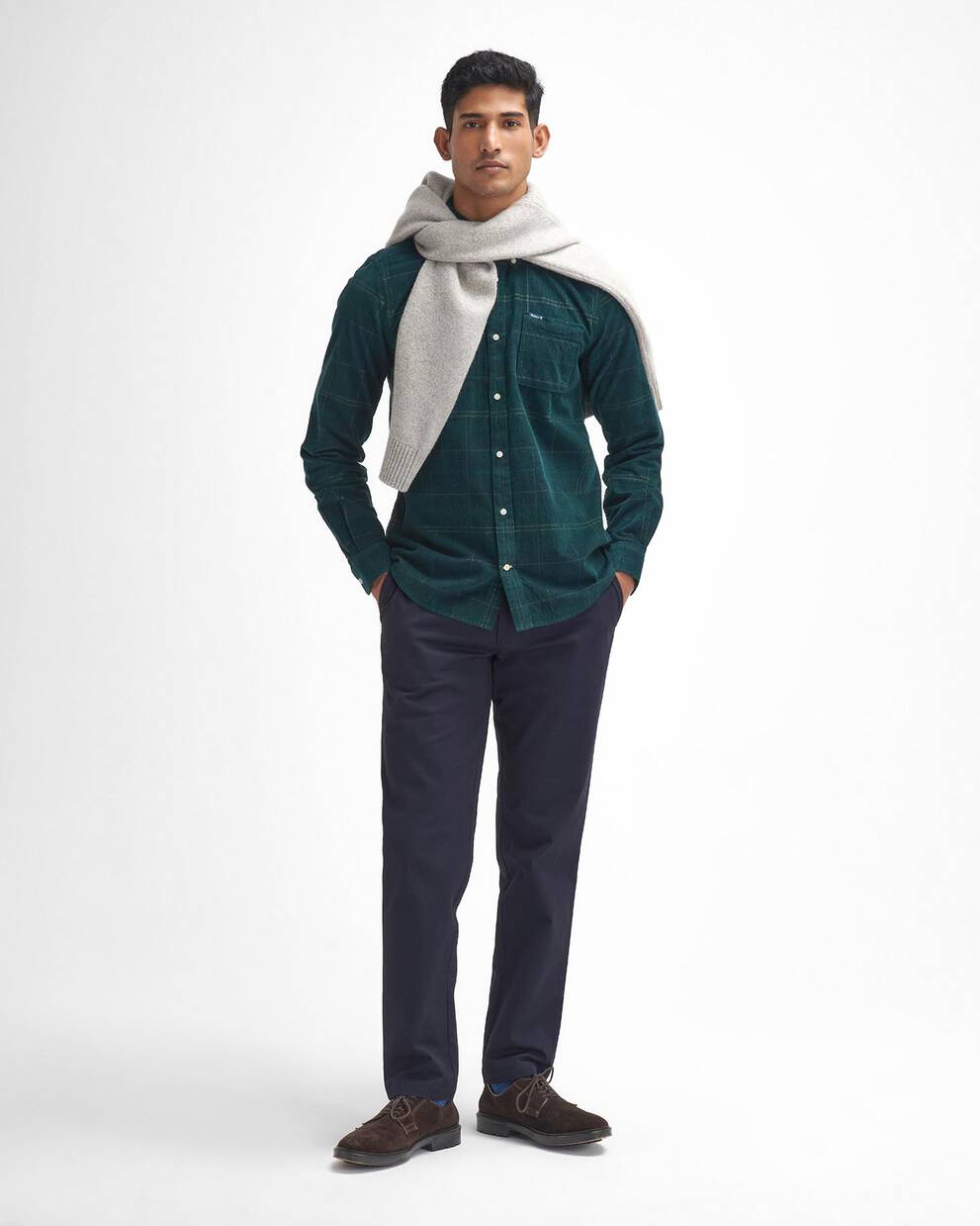 Sueded Sateen Slim Trousers