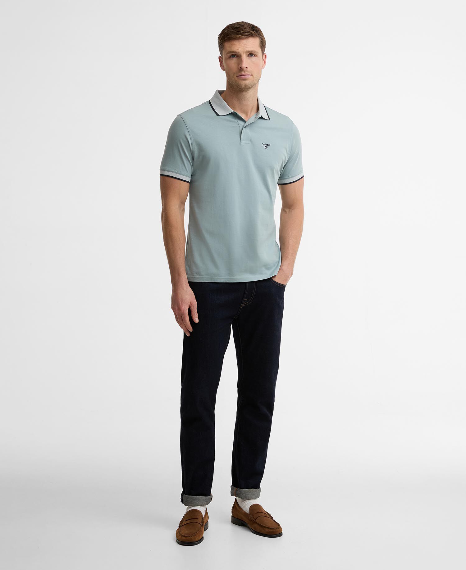 Cornsay Short-Sleeved Polo Shirt Dusty Slate