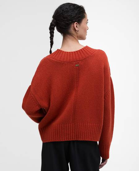 Antonia V-Neck Jumper Burnt Orange