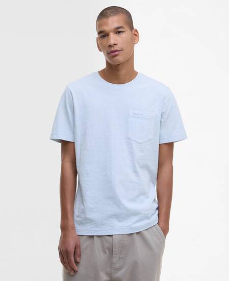 Pigment-Dyed Pocket T-Shirt Bleached Blue