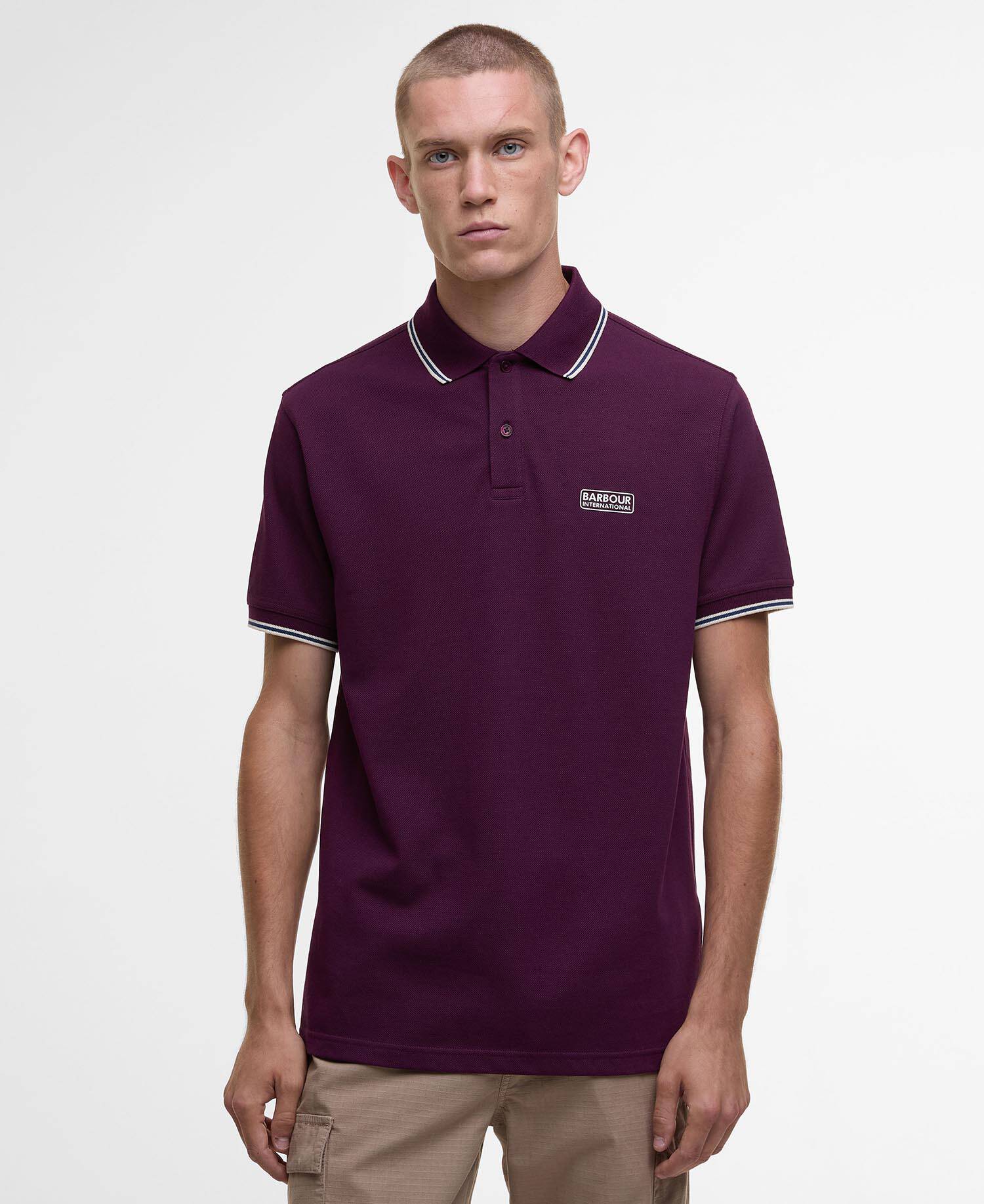 Evan Short-Sleeved Polo Shirt Potent Merlot image number 0