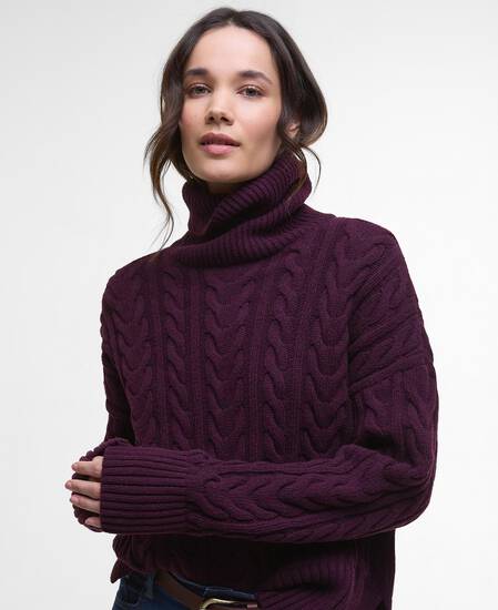 Embleton Rollneck Jumper Black Cherry