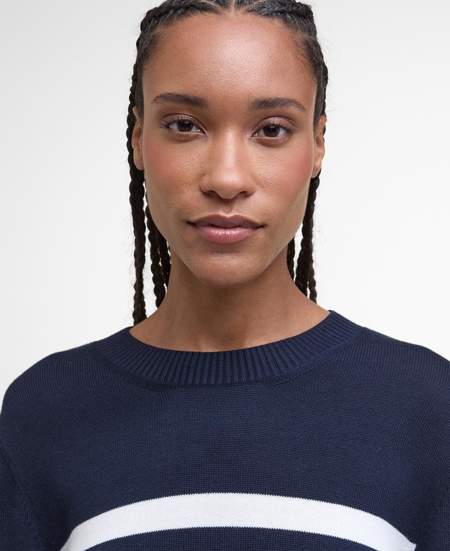 (取寄) バブアー レディース デミ ニット ジャンパー - ウィメンズ Barbour women Demi Knitted Jumper - Women's Dark Navy Stripe Buy Demi Striped Crew Neck Jumper for GBP 89.95 | BARBOUR_GB